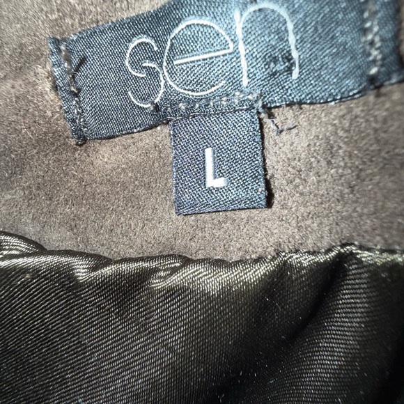 Sen Olive Green Goat Suede Shift Dress Neutral Size L Boho Cowgirl Luxury - Picture 5 of 7